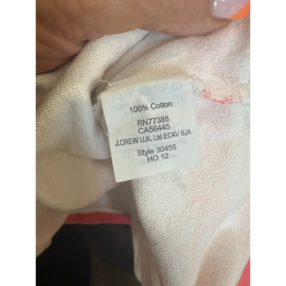 J. Crew Striped Long Sleeve Top White and Red Size Medium